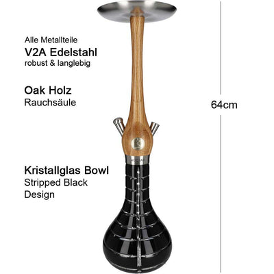 Wookah Oak V2 - Mastercut Striped Black - Diamond Tabak